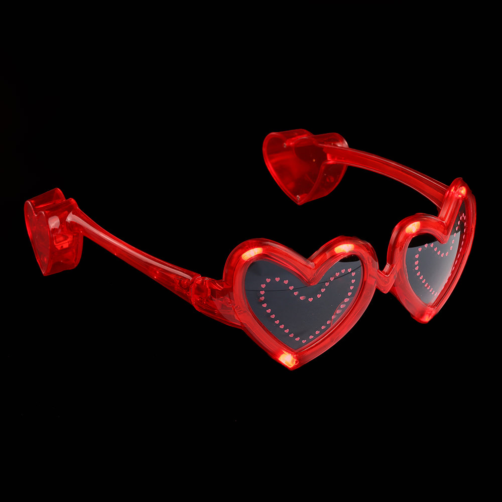 Flashing Red Heart Sunglasses-